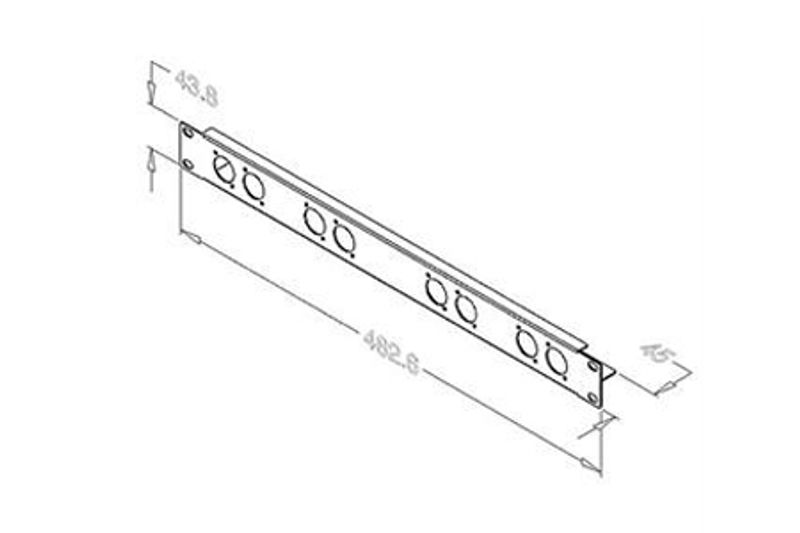 R1269/1UK/08CTF 8-hulls XLR panel med kabelsupport