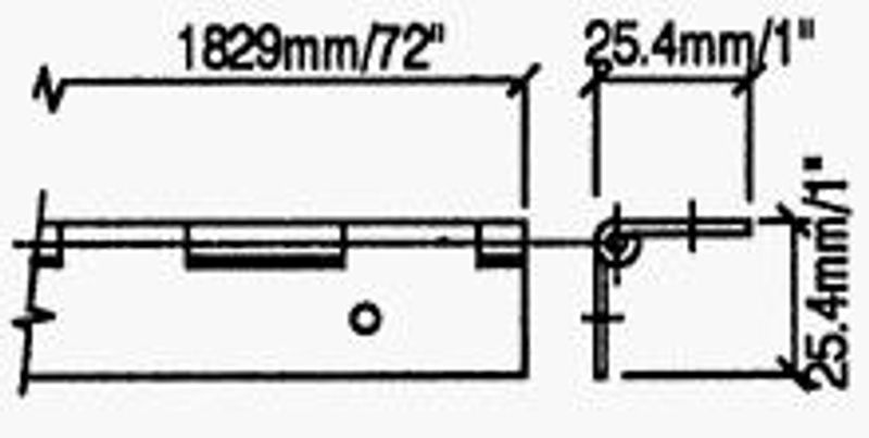 Hengsel, Pianohengsel, leveres i hele meter, Aluminium